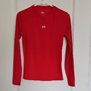 Under Armour Vivid Red V-Neck Top